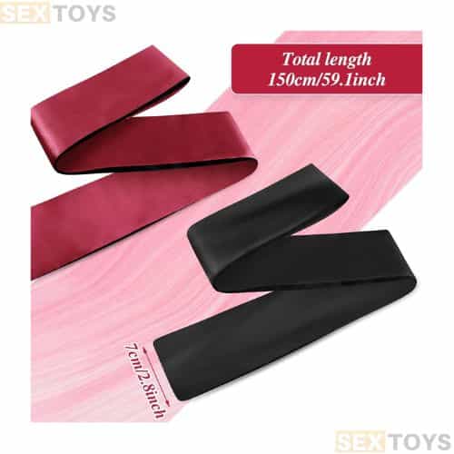 PUKASA 2 Pieces Satin Eye Mask Blindfolds For Sex - Side View