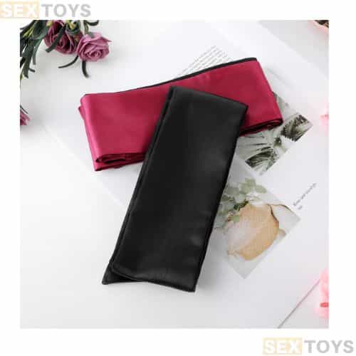 PUKASA 2 Pieces Satin Eye Mask Blindfolds For Sex - Back View