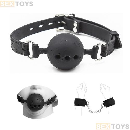 Mouth Ball Breathable Gag - Handcuffs Erotic Sex Toys