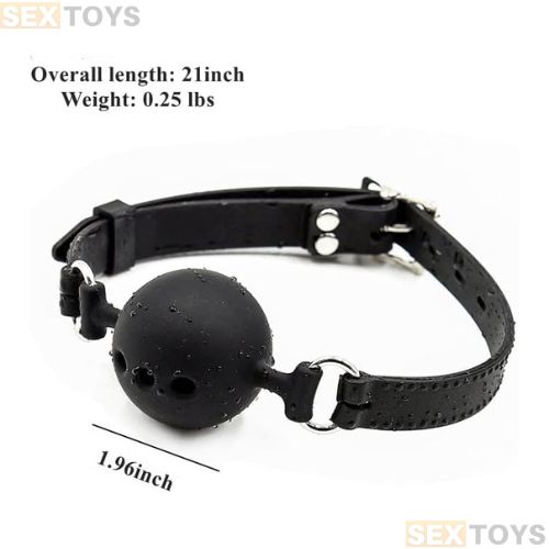 Mouth Ball Breathable Gag - Handcuffs Erotic Sex Toys - Side View