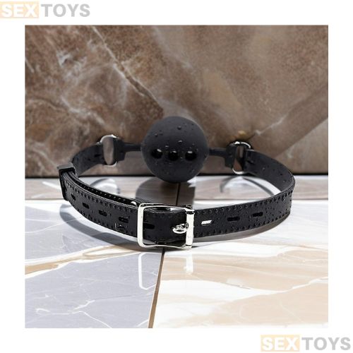 Mouth Ball Breathable Gag - Handcuffs Erotic Sex Toys - Detail View
