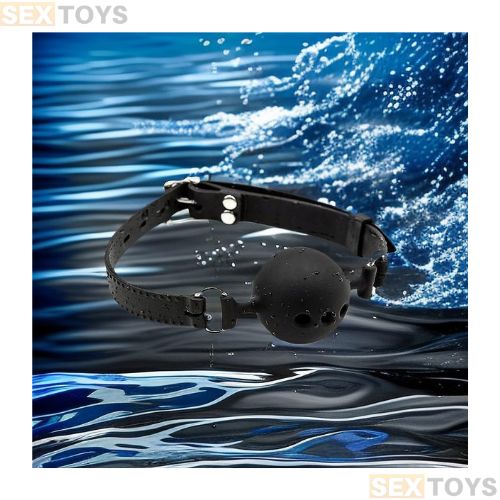 Mouth Ball Breathable Gag - Handcuffs Erotic Sex Toys - Back View