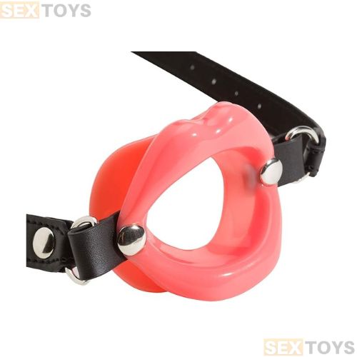Silicone Soft Lips Shape Open O Ring Mouth Gag - Side View